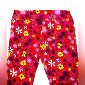 Lularoe TC2 Barbie pink floral leggings.OG designer Patrick quality & fit. NWT